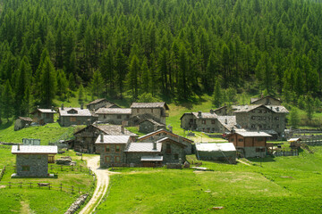 The Alpine Village of Cheneil Valtournenche Aosta Italy