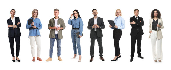 Obraz premium Psychologists on white background. Group of specialists