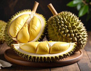 Freshly ripe durian looks delicious.