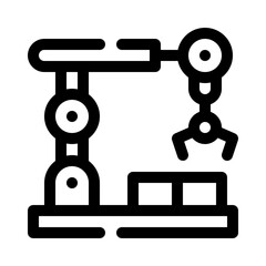 Robot arm line icon