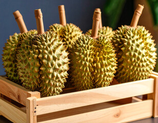 durian on a market stall