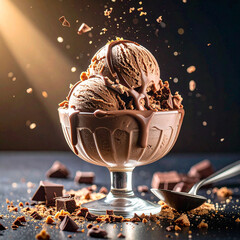 chocolate ice cream with chocolate
