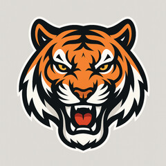 “Bold Vector Tiger Head Mascot Logo – Wild Animal Emblem Illustration”