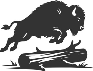 European bison mammal animal vector silhouette drawing