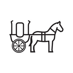 horse drawn carriage traditional transportation line drawing vector