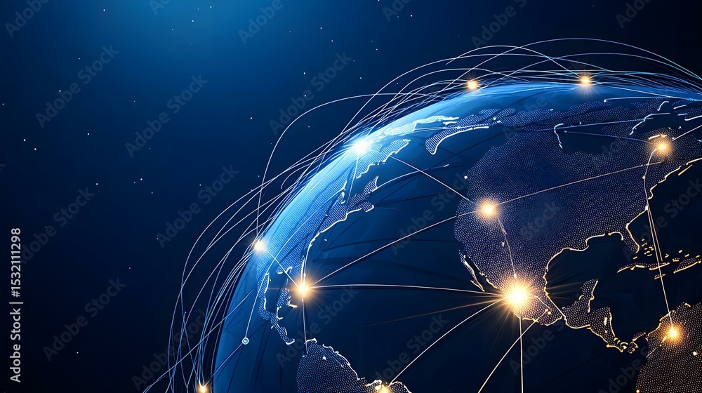 Aufkleber the image shows a stylized representation of the earth, depicted as a dark blue globe with glowing l