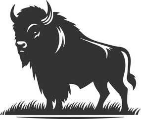 European bison mammal animal vector silhouette drawing