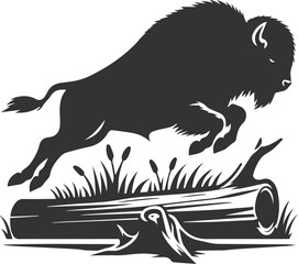 European bison mammal animal vector silhouette drawing