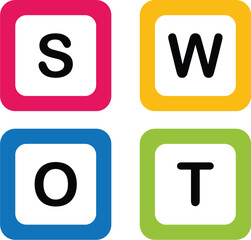 Flat Design SWOT Chart with Pastel Tones