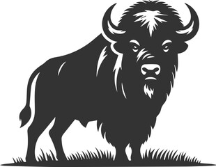 European bison mammal animal vector silhouette drawing