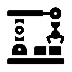 Robot arm glyph icon