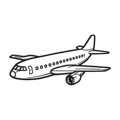 minimalist cargo airplane outline illustration