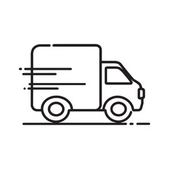 Minimalist Delivery Van Outline Drawing Vector Artwork