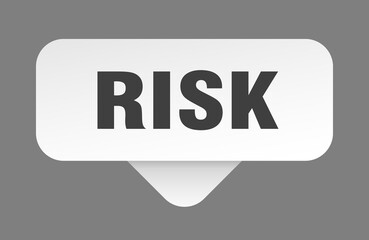 risk sticker. risk sign isolated on gray background