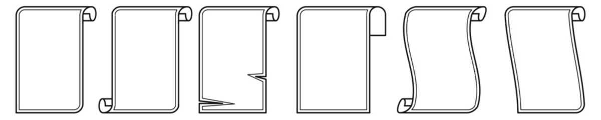 border design set with paper style outline