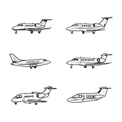 Minimalist line art private jet design