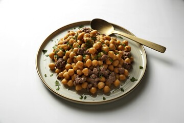 a plate of golden-brown fried creamy chickpeas