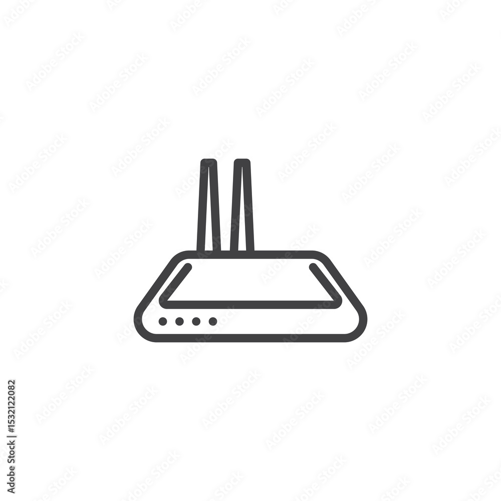 Poster wifi router line icon