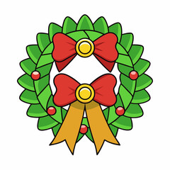 christmas wreath with holly
