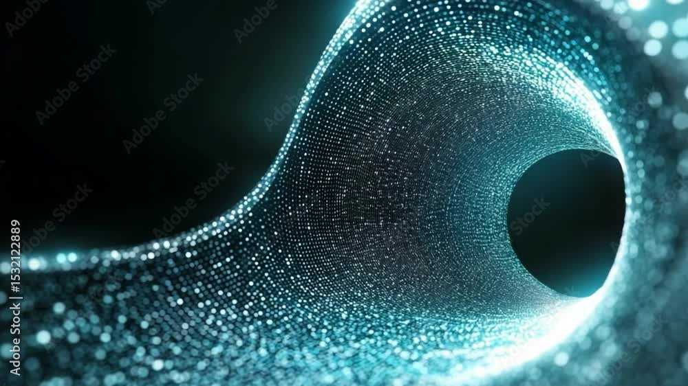 Aufkleber illuminated data tunnel: a captivating illustration of an abstract, glowing tunnel, radiating futuri