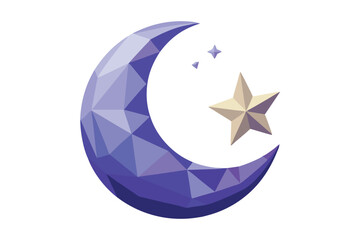 Low poly moon and stars