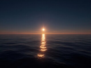 Obraz premium Early Sunlight Reflects on Quiet Sea