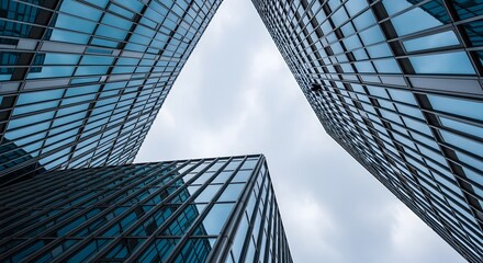Skyscrapers Against Sky with Clouds