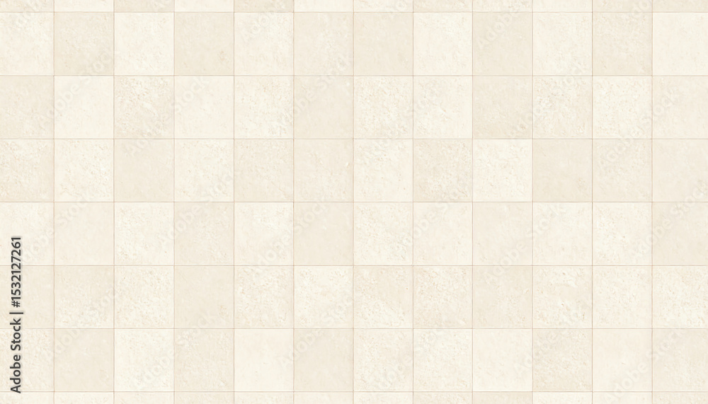 Poster a seamless pattern of light beige tiles arranged in a grid, featuring a subtle texture that adds dep
