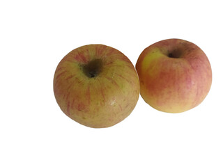 red and yellow apples isolated on white background