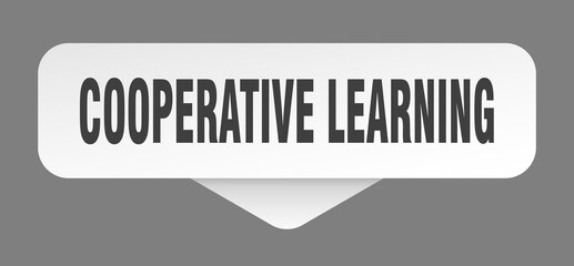 cooperative learning sticker. cooperative learning sign isolated on gray background