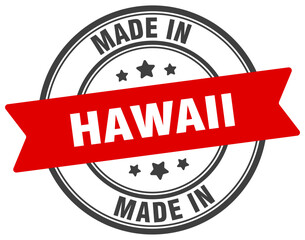 Made in Hawaii round sign. Made in Hawaii stamp.