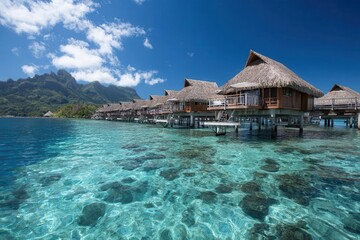 Seaside Overwater Huts with Turquoise Water View
