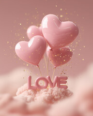 pink heart in the hand