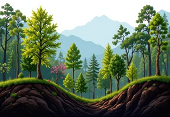 forest trees act as carbon sinks by storing carbon in trunks, leaves, and roots, reducing greenhouse gases and mitigating climate change impacts globally.