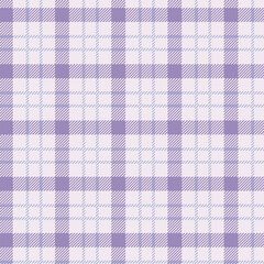 Seamless lilac and lavender plaid pattern design for fabric, wallpaper, and backgrounds