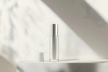 Elegant, minimalist cosmetic bottle presentation.