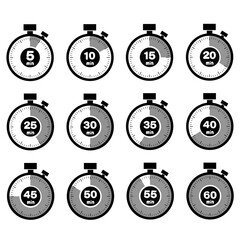 stopwatch icons set