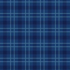 Seamless blue plaid pattern with textured lines, design for fabric, wallpaper, and backgrounds