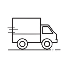 Outline drawing of cargo transport truck vehicle