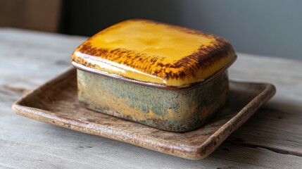 Handcrafted Ceramic Butter Dish with Lid