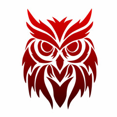 illustration design graphic of tribal art tattoo abstract owl with white background