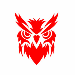 illustration design graphic of tribal art tattoo abstract owl with white background