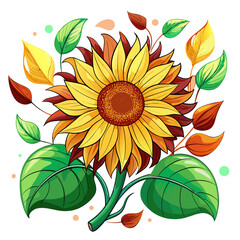 Naklejka premium sunflower vector illustration