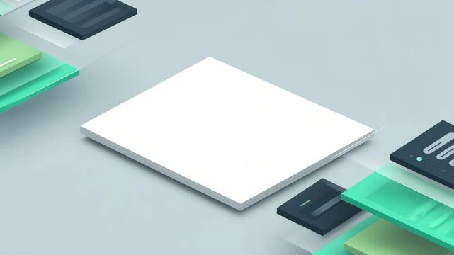Abstract 3D animation of floating UI panels and interface elements. Great for SaaS, dashboard design, and tech product promo visuals.

