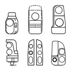 Simple automotive taillights outline drawing for graphic projects