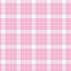 Seamless pastel pink and white plaid pattern design for fabric, wallpaper, and backgrounds