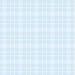 Seamless light blue and white plaid pattern design for fabric, wallpaper, and backgrounds