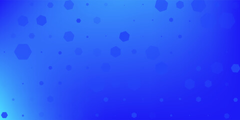 Modern abstract blue background with glowing geometric lines. Blue gradient hexagon shape design. Futuristic technology concept. Suit for brochure, science, website, banner, flyer, presentation, cover