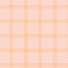 Seamless pastel peach and orange plaid pattern design for fabric, wallpaper, and backgrounds