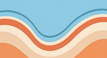 Retro Wavy Background in Pastel Earth Tones